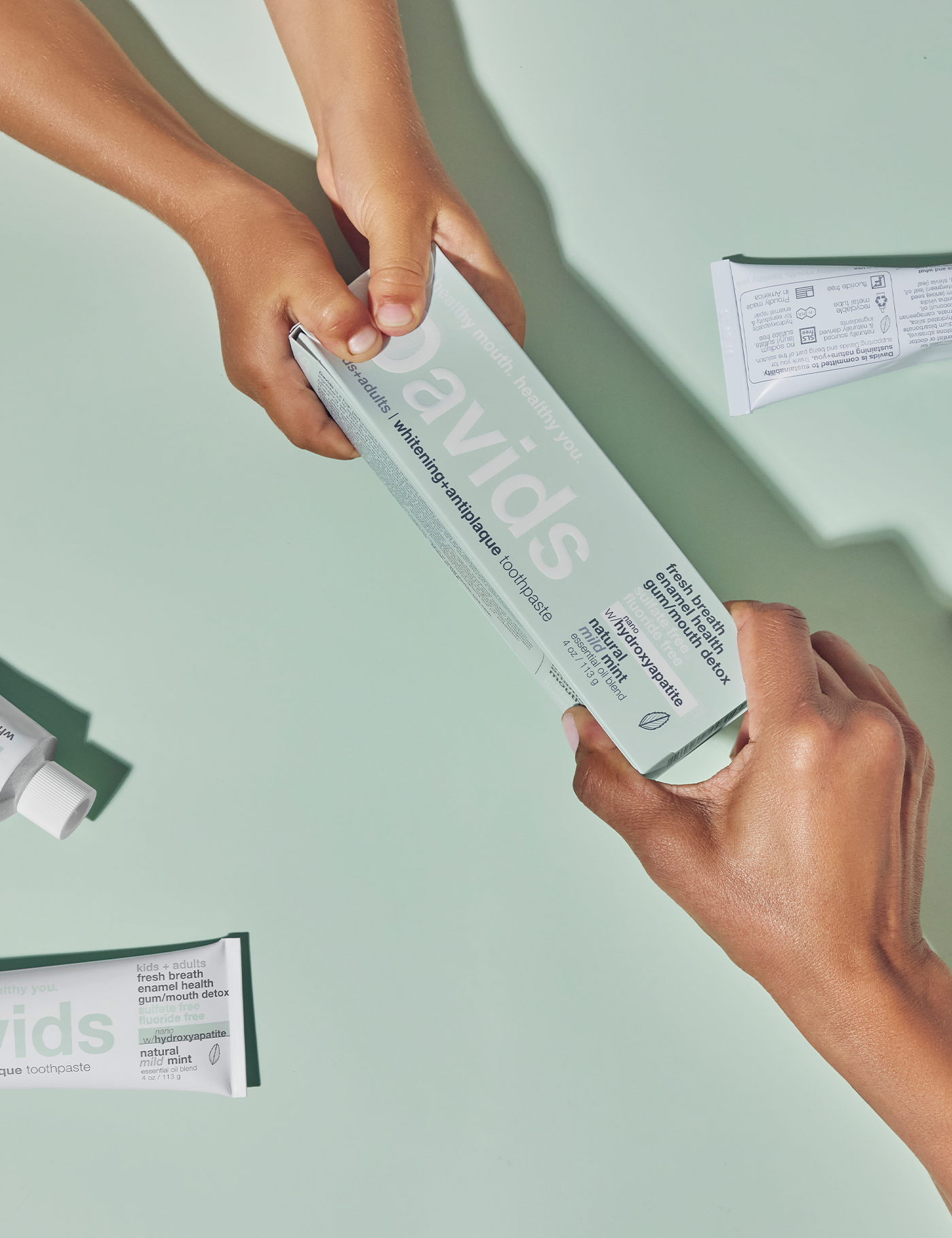 Davids kids + adults nano-hydroxyapatite premium toothpaste - mild mint