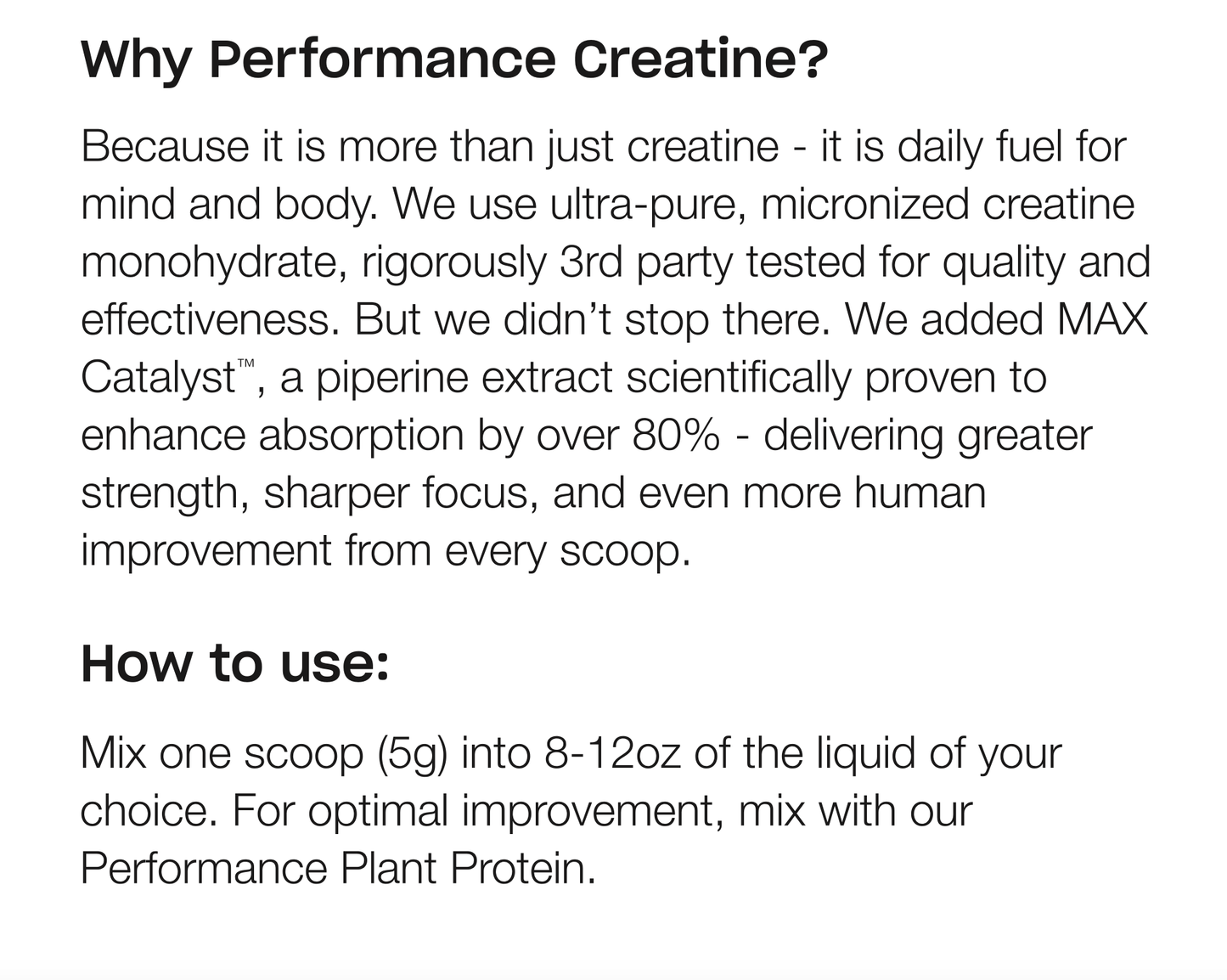 Performance Creatine: Maksimalt opptak for styrke og fokus