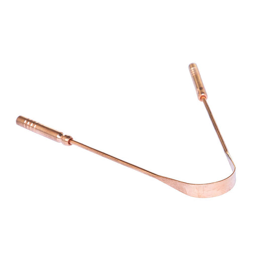 Ayurvedisk tungeskrape i 100 % kobber for naturlig munnhygiene og frisk pust