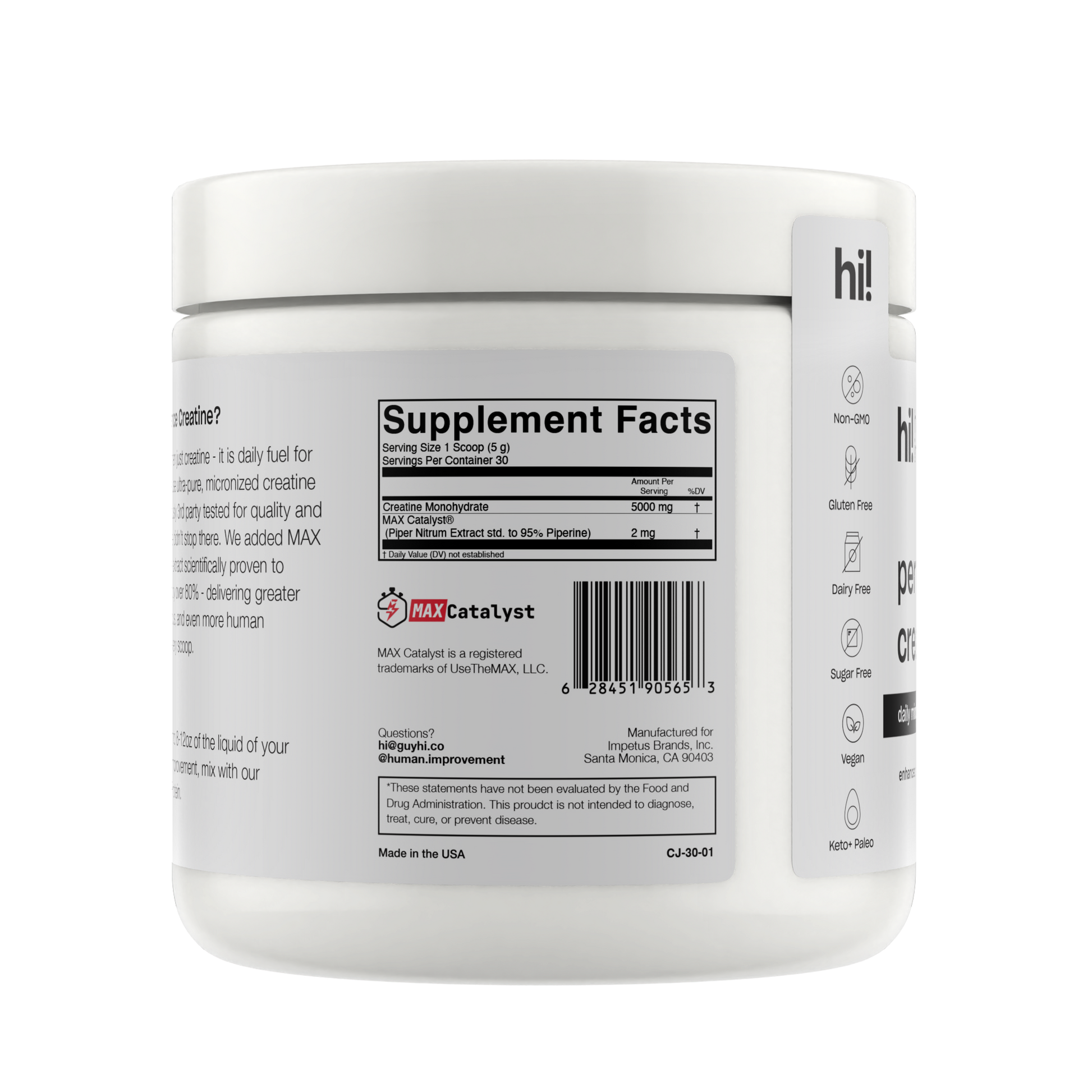 Performance Creatine med mikronisert kreatinmonohydrat og MAX Catalyst™ – økt opptak, styrke og fokus i hver scoop.