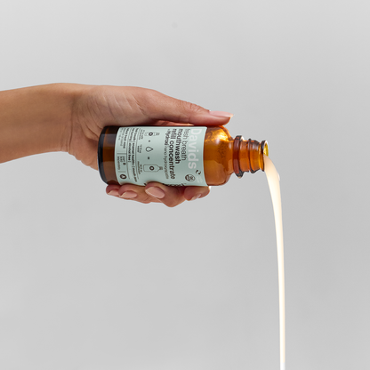 Davids Hydroxi™ munnskyll for frisk pust – naturlig frisk mynte (konsentrat og flaske)